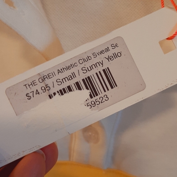 The Greii Shirt Womens Small White Yellow Tenniscore Preppy Sporty Retro Tee NEW - Picture 7 of 8